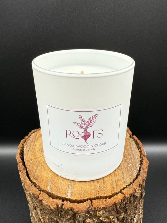 Roots Home Scented Candle - Sandalwood and Cedar