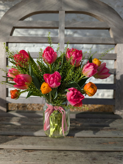 Spring Tulip Vase Arrangement